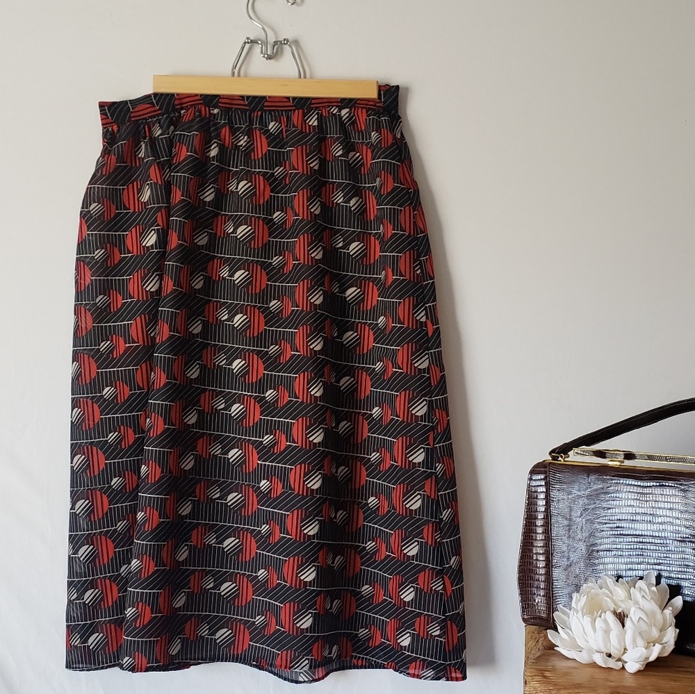 Vintage red and black skirt